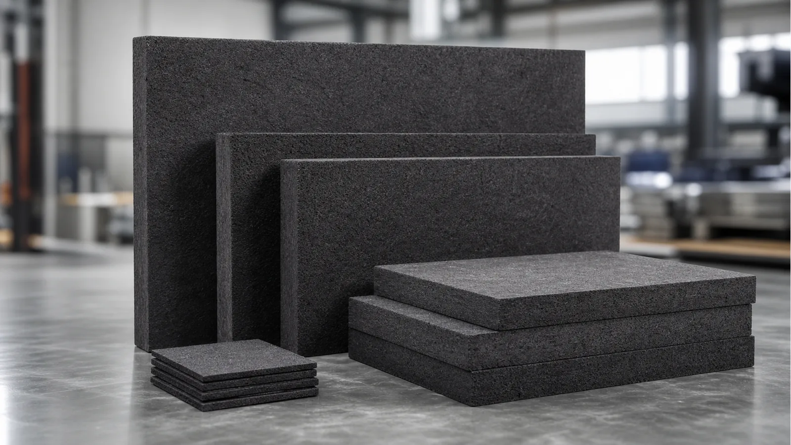 Rigid graphite felt insulation panels for furnace hot zones