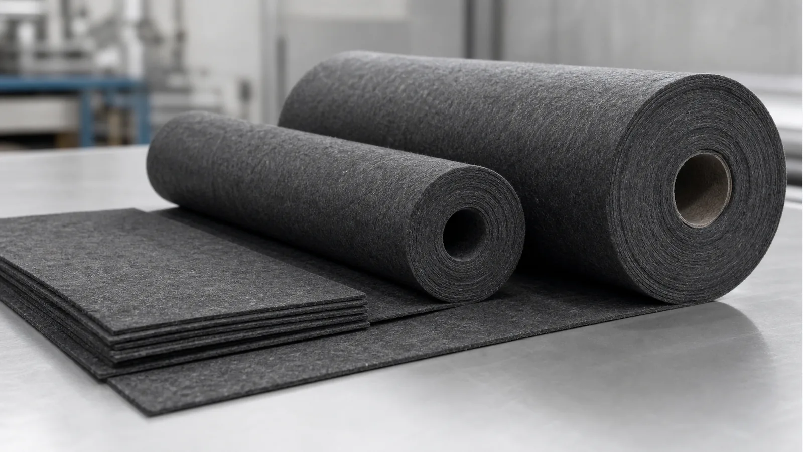 Soft graphite felt rolls for industrial high-temperature insulation